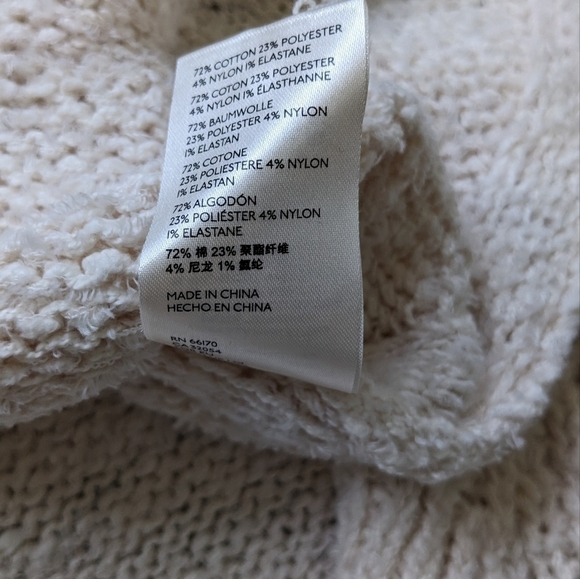 Anthropologie Pilcro Luna Pointelle Sweater Women's Small Cream Tunic Knit - Picture 4 of 5